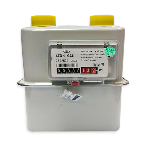 Счетчик газа диафрагменный СГД 4-3-1 G2,5 L=110 (левый)